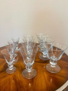 12 Seneca Glass Ingrid Blue Hand Blown   Stemware Wine & Cocktail